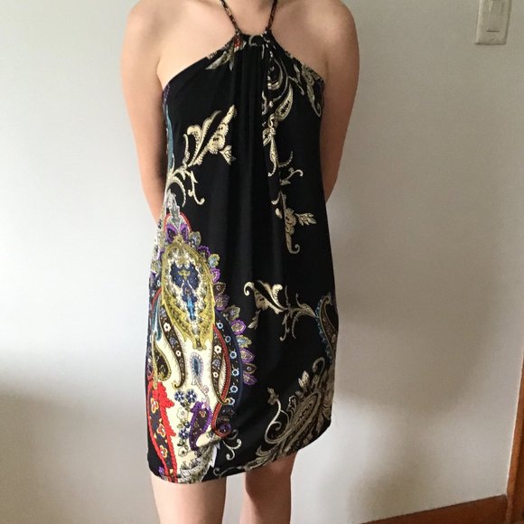 Vintage paisley halter dress - Picture 2 of 8